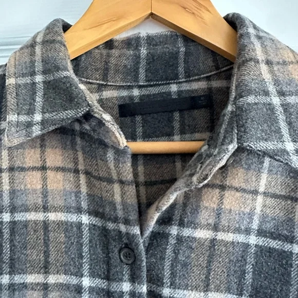 Jenni Kayne O'Keeffe Overshirt In Charcoal Plaid - Picture 3 of 4